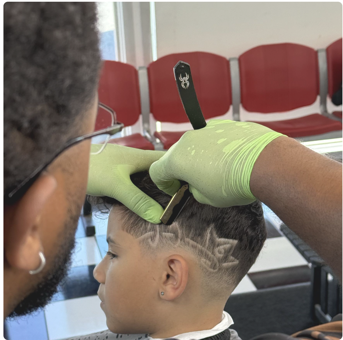 Detailed hair design with skin fade